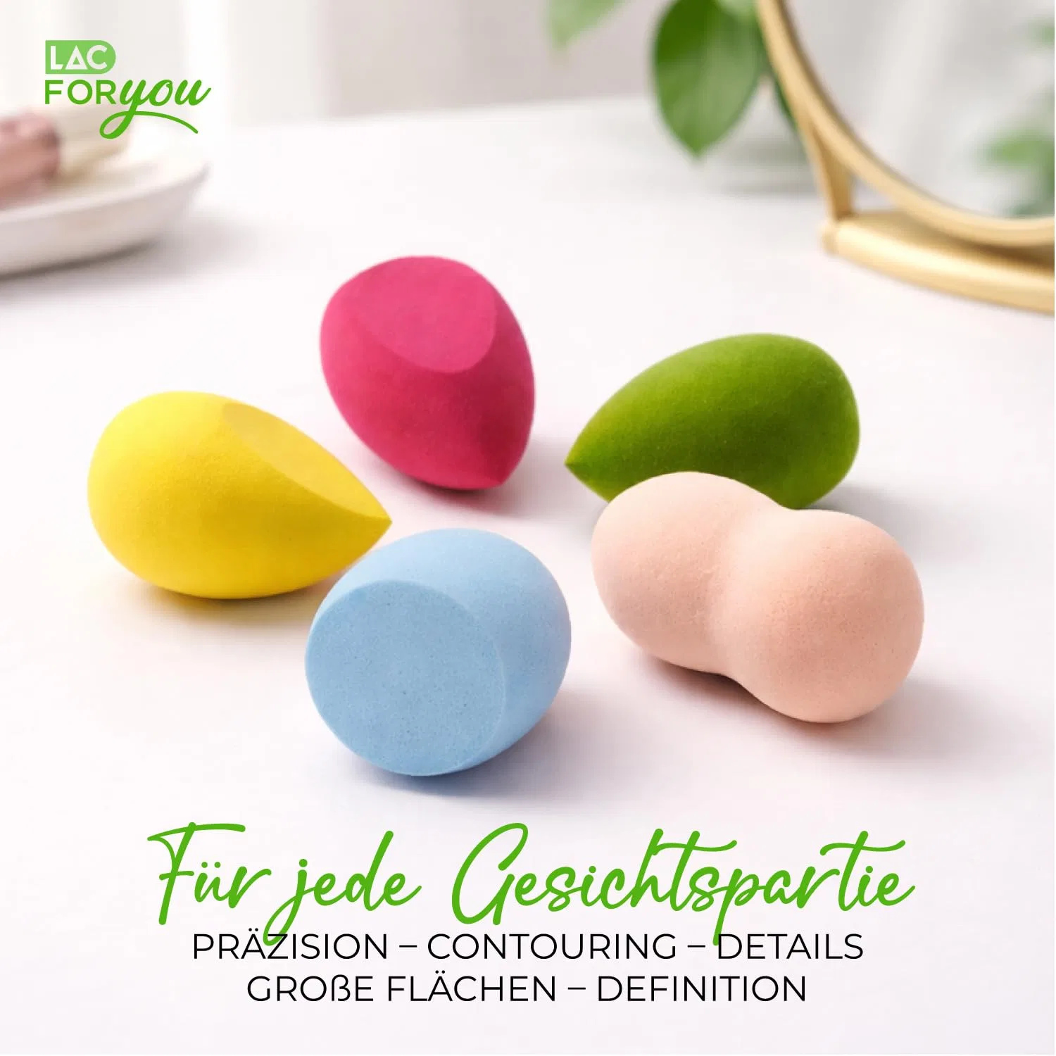 Набор из 5 спонжей для макияжа «Beauty Blender» от LAC FOR YOU Lac For You — фото 3