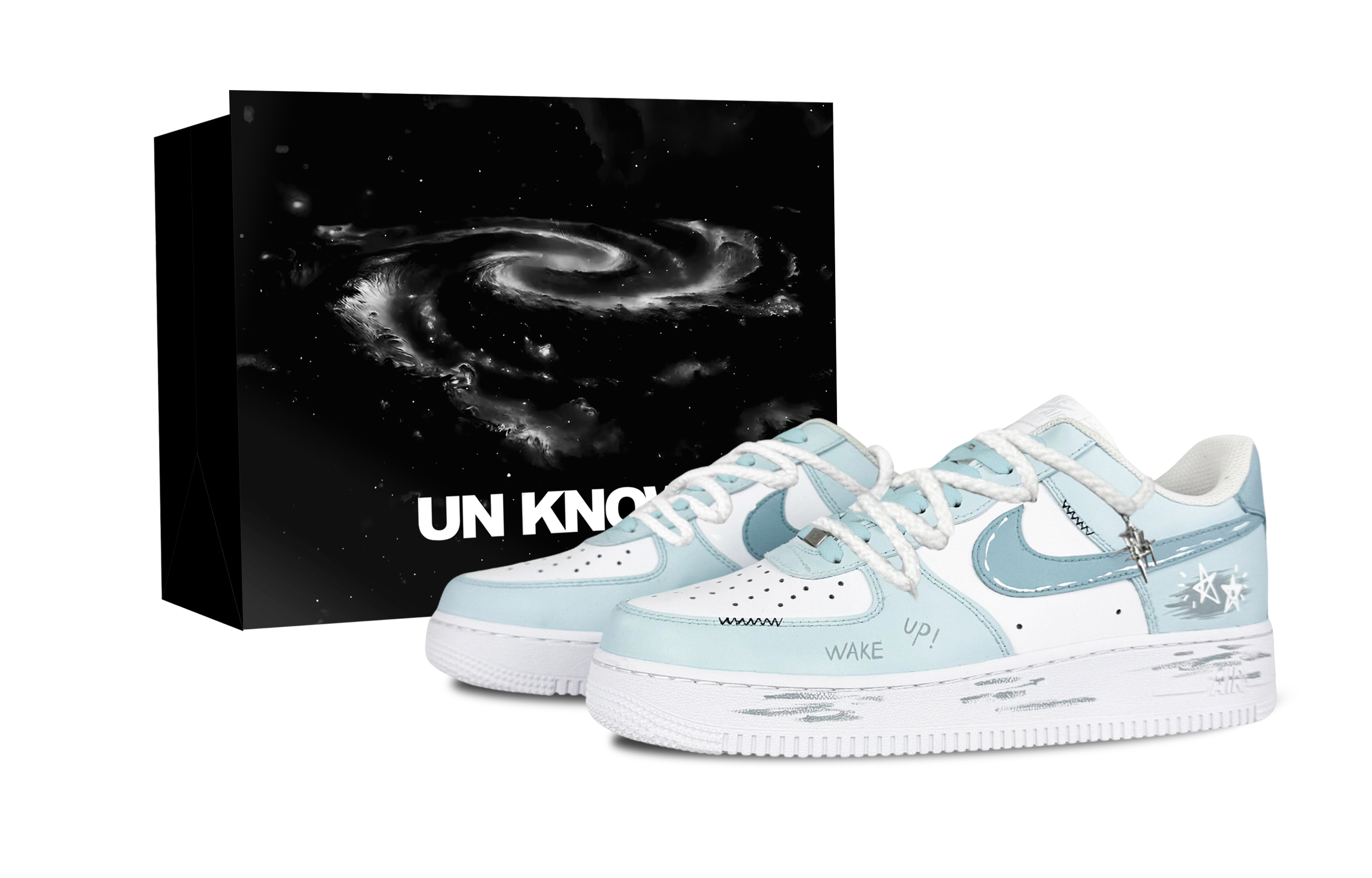 

Nike Air Force 1 Sky Realm, специальная сумка для покупок, устойчивые к истиранию, низкие, скейтборд обувь, мужские, sky blue