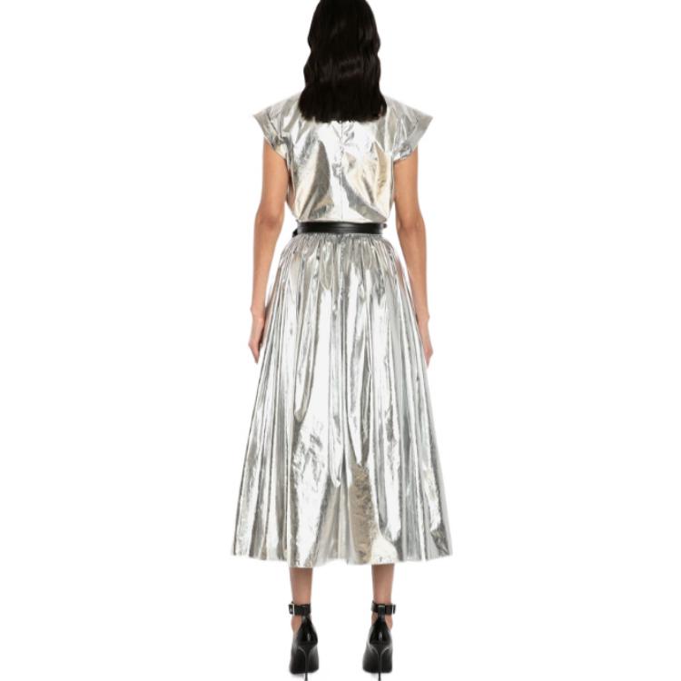 Футболка женская серебристая Alexander McQueen — фото 4