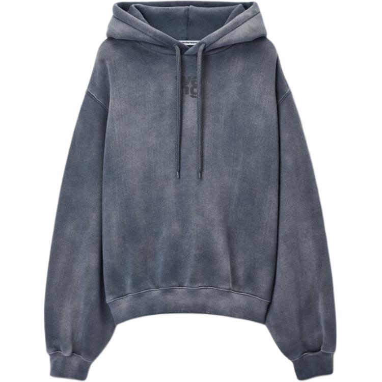 Толстовка T By Essential Terry с логотипом из краски-пухляша, цвет washed asphalt Alexander Wang, Asphalt — фото 3
