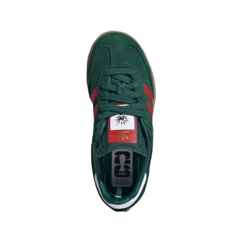 Кроссовки для скейтбординга SAMBA OG Leather Kids' Adidas Originals зелено-красные — фото 3