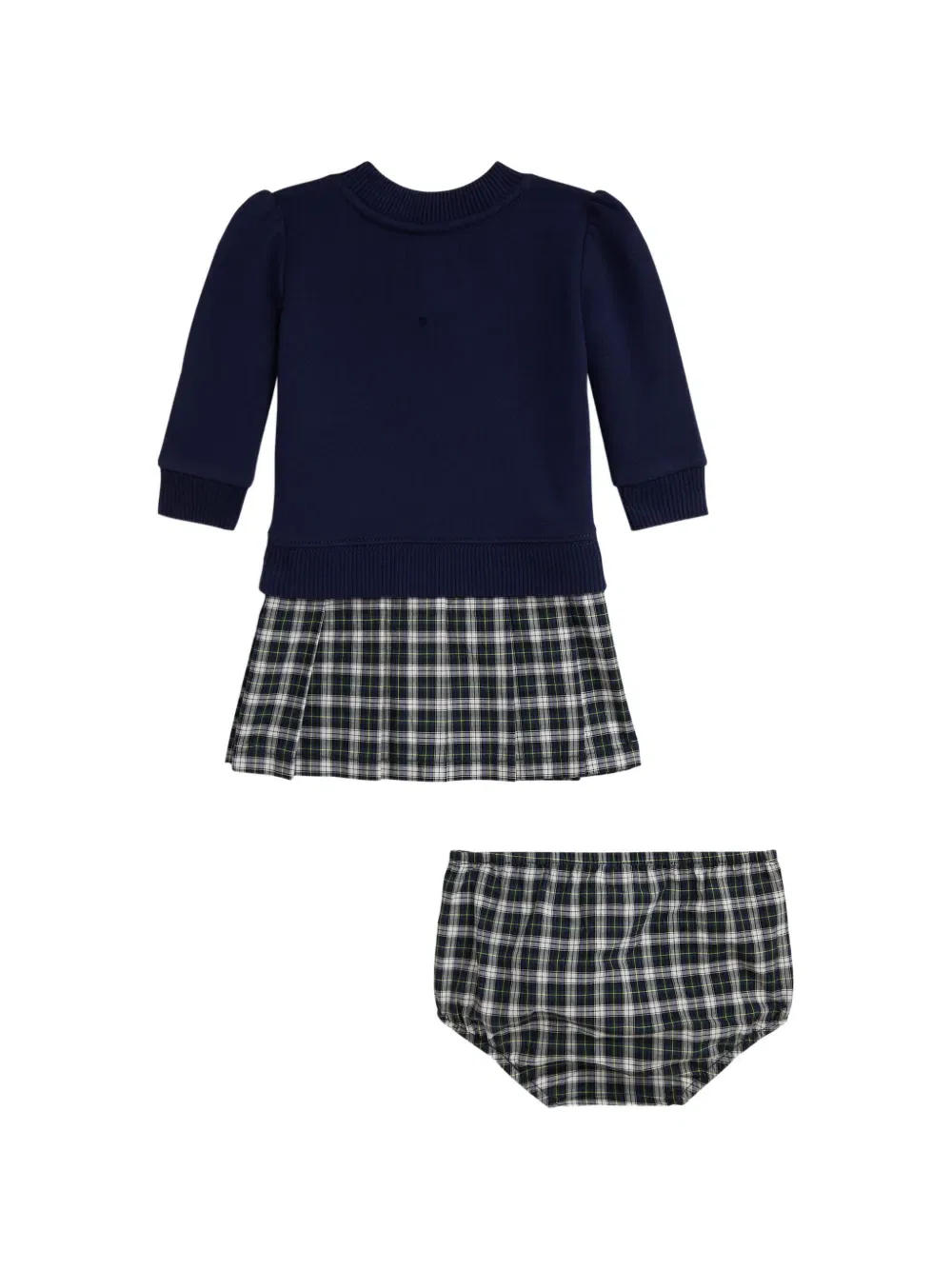 Комплект одежды с нашивкой в виде клетчатой ткани Polo Ralph Lauren Kids, синий — фото 2