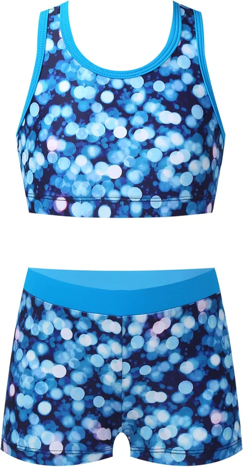 Спортивный комплект для девочек Hansber топ с шортами, Blue a
