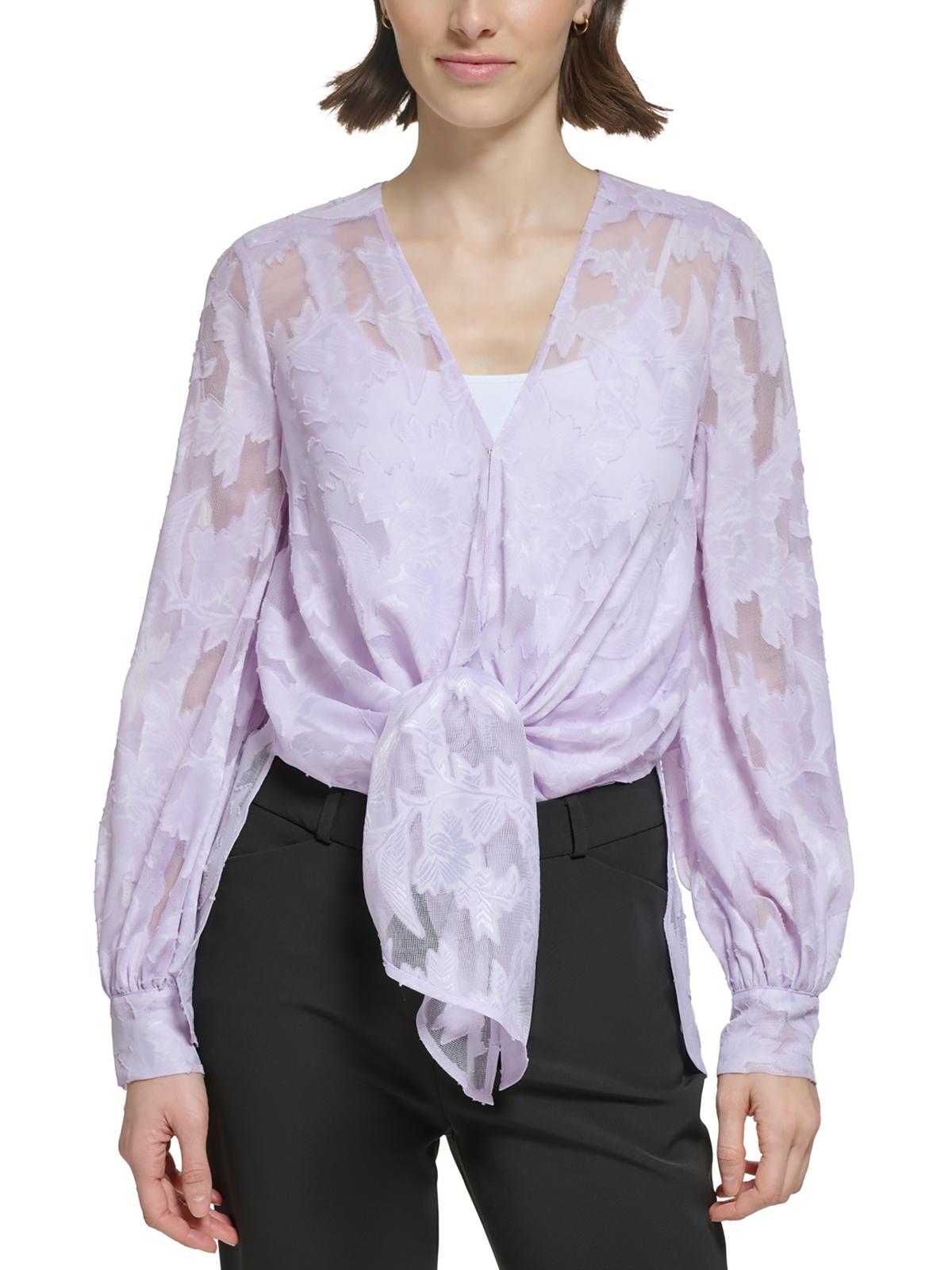 

Женская блузка Burnout из полиэстера Donna Karan, лавандовый