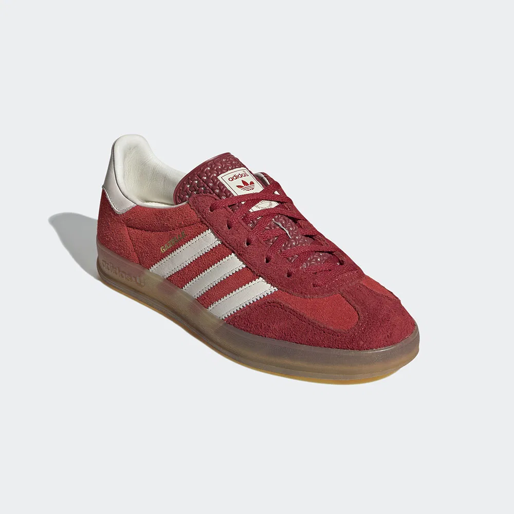 Мужские низкие кроссовки Gazelle Indoor бордово-белые от Adidas