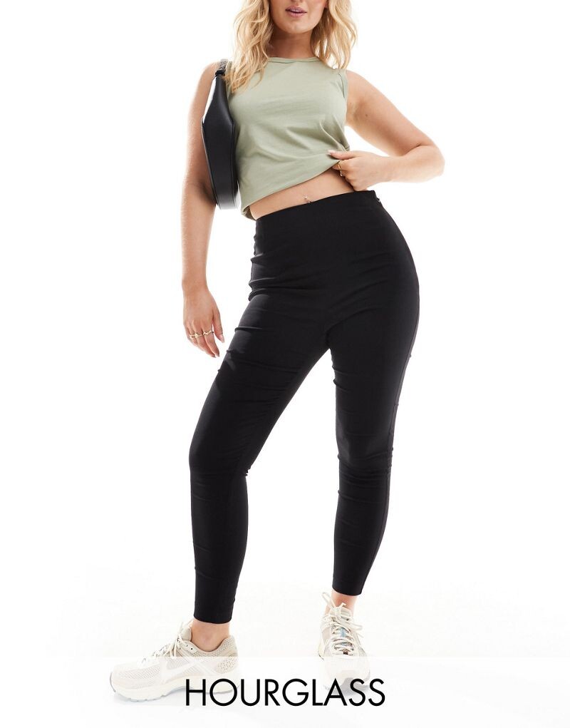 

Черные узкие брюки с завышенной талией ASOS DESIGN Hourglass