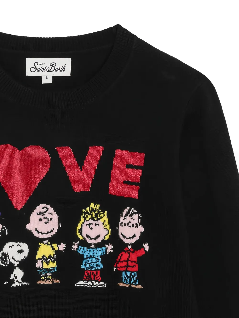 Свитер с круглым вырезом X Peanuts Mc2 Saint Barth Kids, черный — фото 3