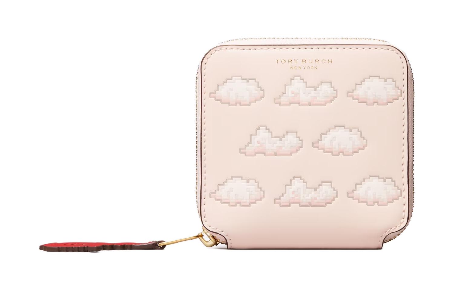 

TORY BURCH Визитница из коровьей кожи, кошелек унисекс, розовый