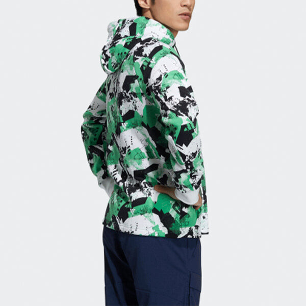 Толстовка adidas Snw Gfx Hoody Funny Pattern Pullover Sports Couple Style Green, зеленый — фото 3