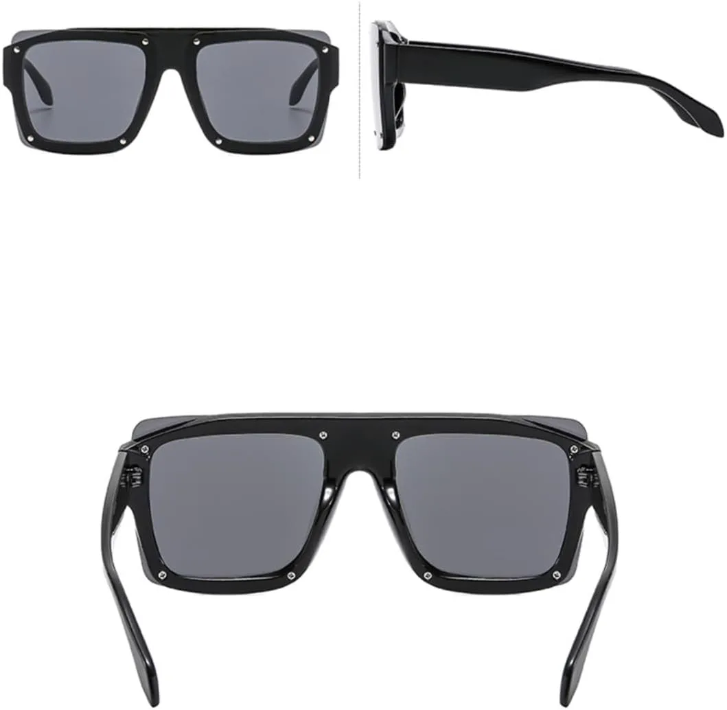 

Повседневные солнцезащитные очки для женщин и мужчин в стиле ретро с заклепками, роскошные, с цветными линзами, защита от УФ-излучения UV400 UATXTAU, Green Green Tea