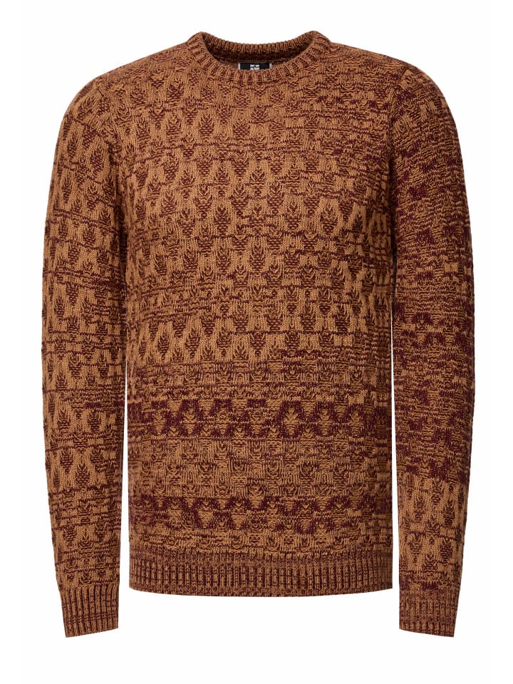 

Свитер с круглым вырезом и клетчатым узором цвета верблюжьей шерсти, имитирующий потертости Rusty Neal