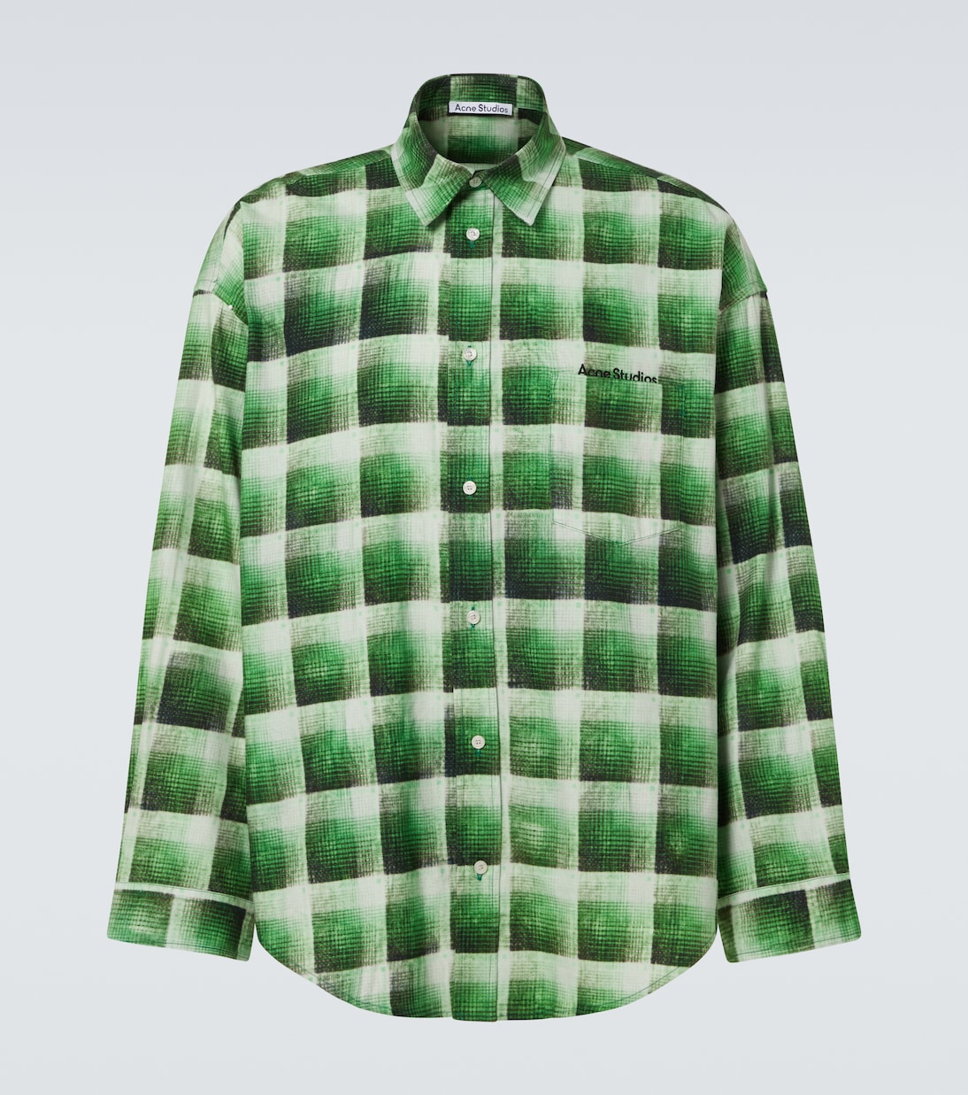 

Клетчатая хлопковая рубашка Acne Studios, зеленый
