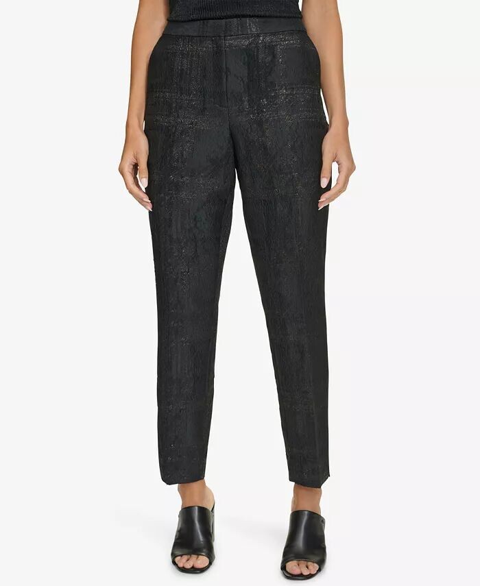 

Женские брюки до щиколотки из металлизированного жаккарда Calvin Klein, черный
