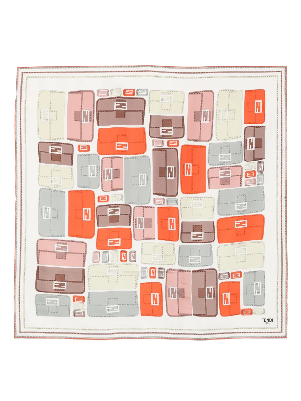 

Шарф с абстрактным узором FENDI, белый
