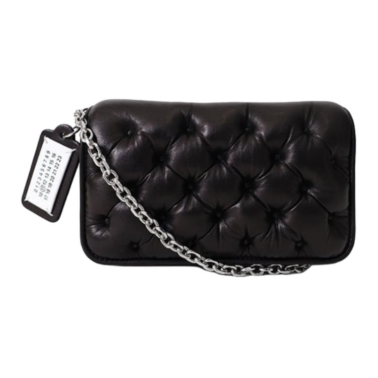 

Maison Margiela Гламурная кожаная сумка через плечо миниатюрная женская черная