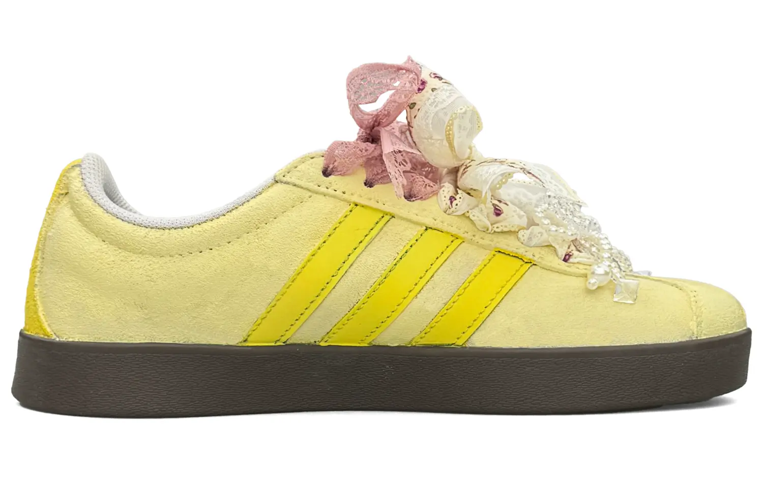 Кроссовки adidas neo Vl Court Classic Skateboarding Shoes Unisex Low-top White, светло-желтый — фото 2