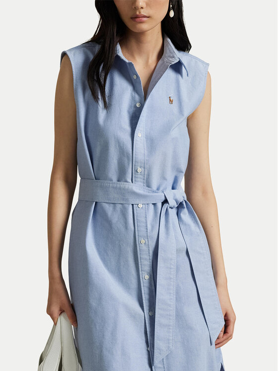 Платье-Рубашка стандартный крой 211965853002 Polo Ralph Lauren, голубой — фото 3