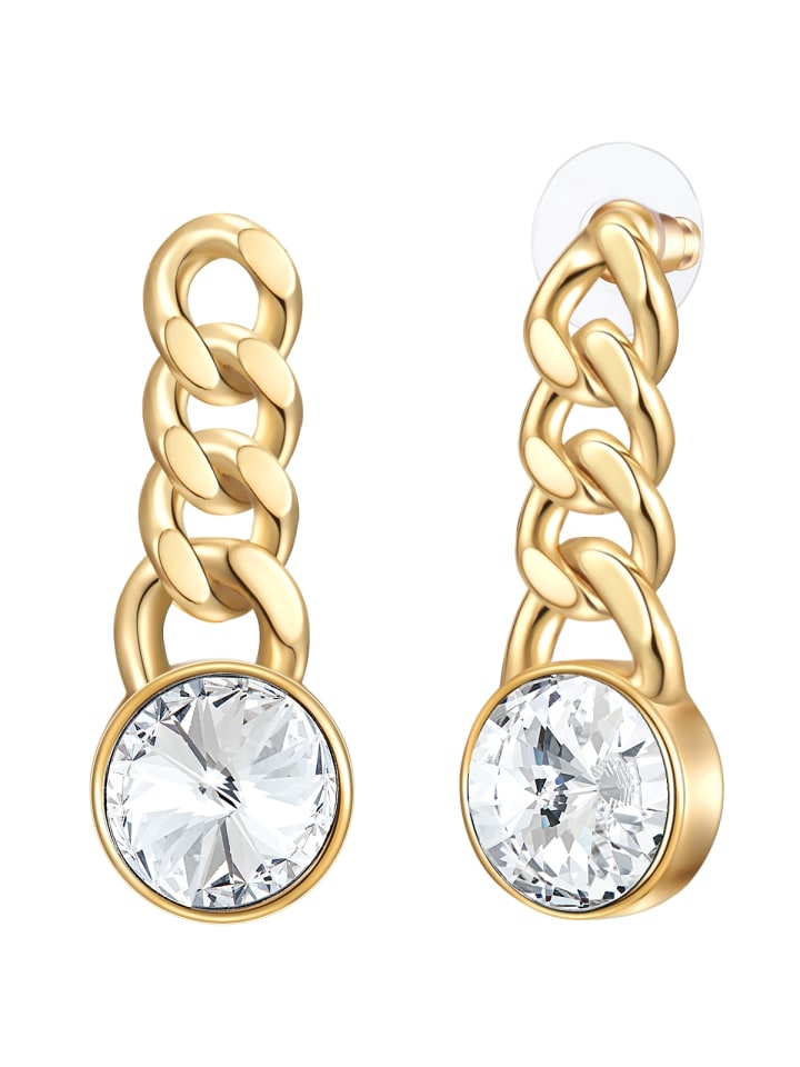 

Lulu & Jane Серьги из металлического сплава с кубическим цирконием в оправе из желтого золота