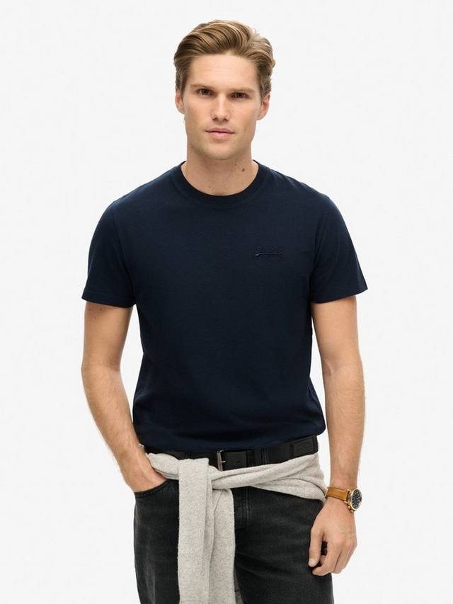 

Хлопчатобумажная футболка с логотипом essential Superdry, цвет Eclipse Navy
