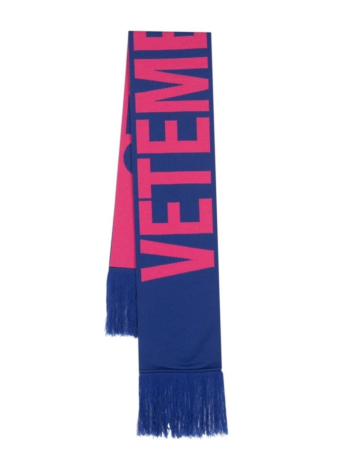 

VETEMENTS шарф с бахромой и логотипом, синий