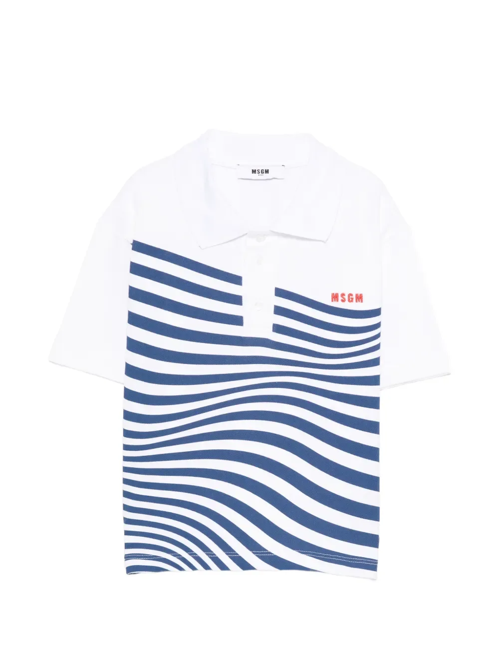 Полосатая рубашка поло MSGM Kids, белый