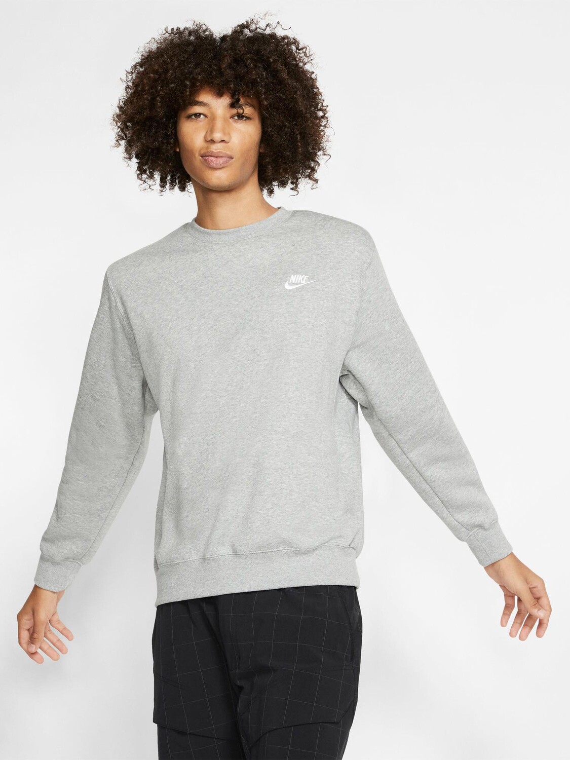 

Блуза Nike M CLUB CRW BB, серый