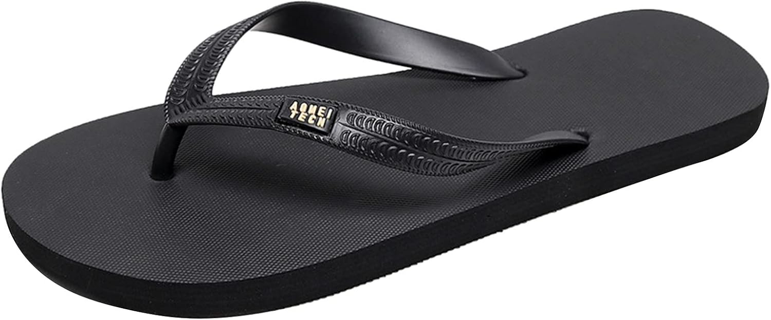 

Мужские туфли-тапочки с плоской елочкой, модные повседневные пляжные сандалии с поддержкой размера Generic, черный