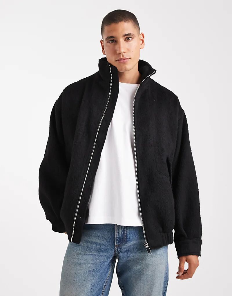 

Шерстяная куртка-бомбер ASOS DESIGN черного цвета