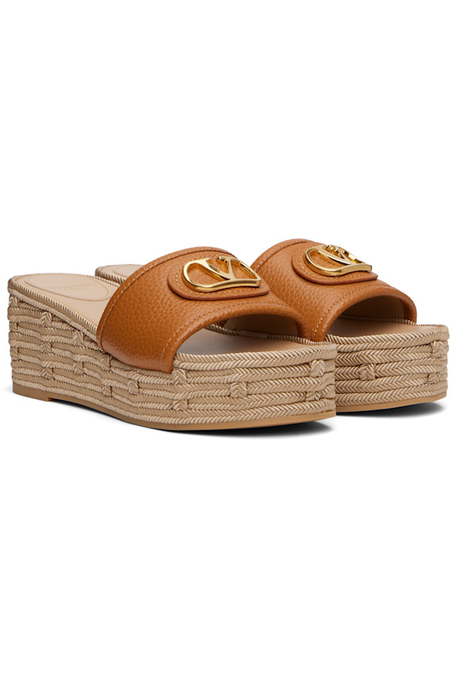 Vlogo signature slide эспадрильи-сандалии Valentino Garavani, бежевый — фото 4