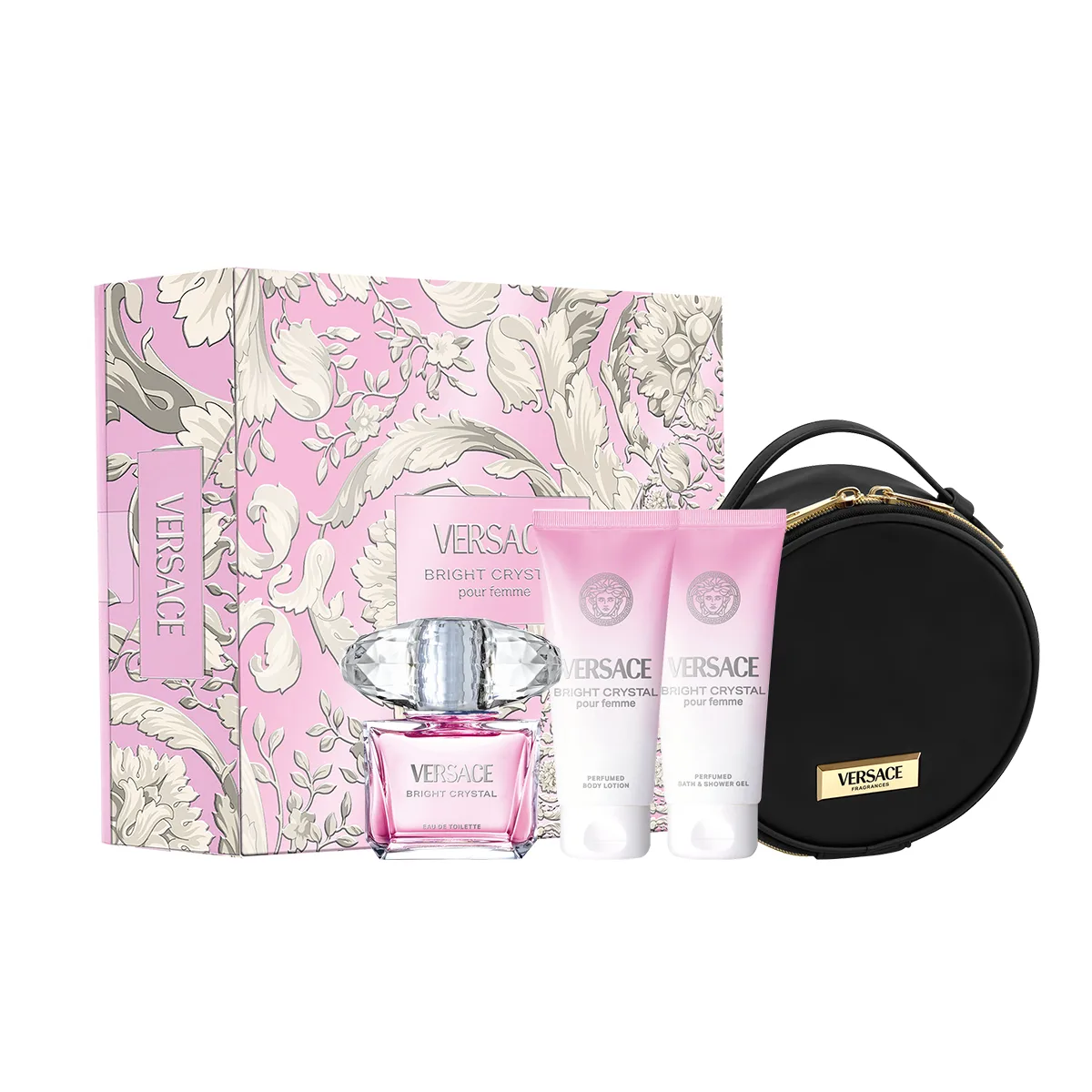 VERSACE Набор парфюма с кристаллами и блестками, Pink Brilliance Diamond Perfume Box