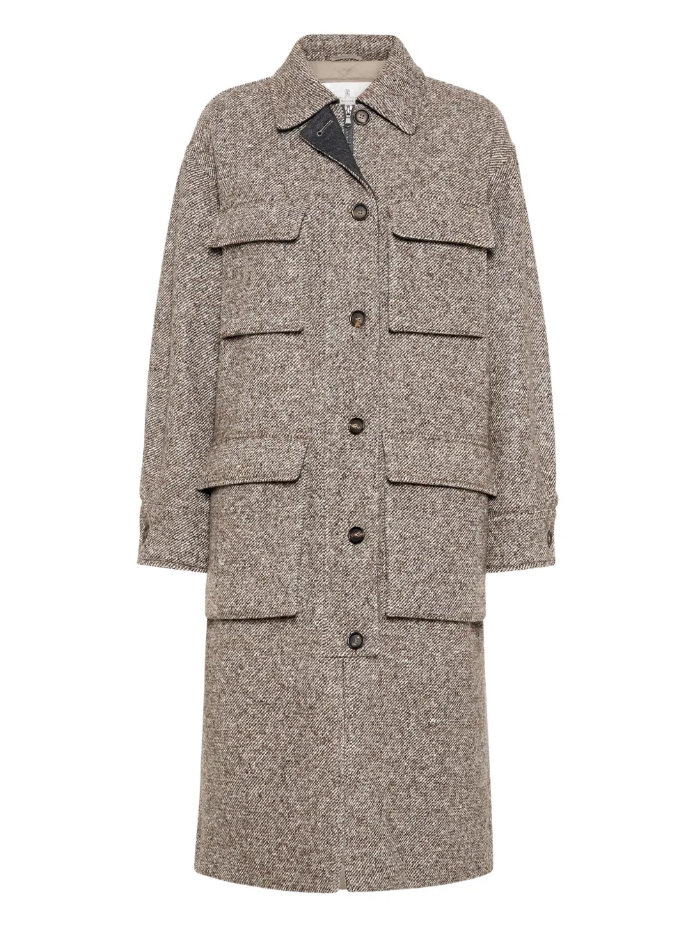 

Куртка с узором в елочку Brunello Cucinelli, коричневый