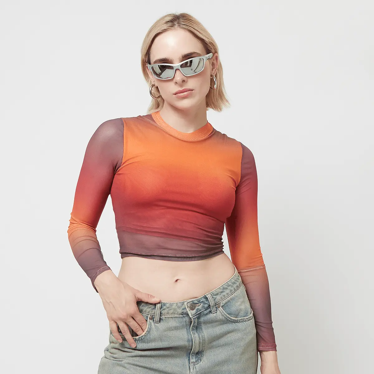 

Топ Sixth June Tie Dye Mesh Long Sleeve Crop Top, многоцветный