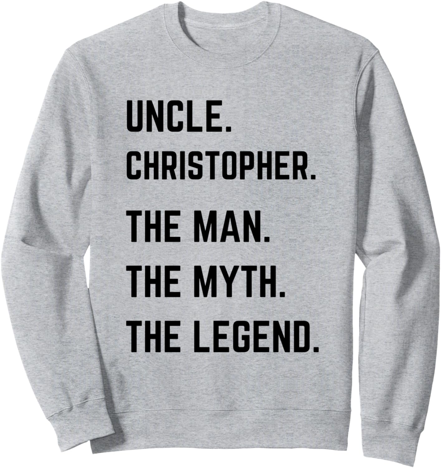 

Толстовка ко Дню отца «Дядя Кристофер: Человек, Миф, Легенда» Uncle The Man The Myth The Legend Mens Gifts, серый