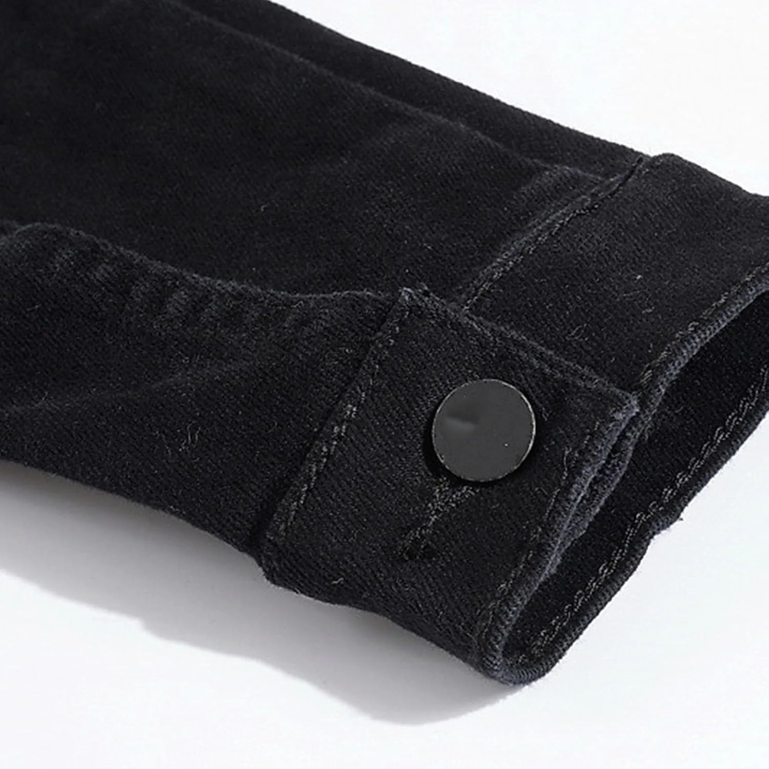 Мужская куртка-джинсовая парка Slim Fit классическая повседневная с эффектом stretch Generic, черный — фото 3