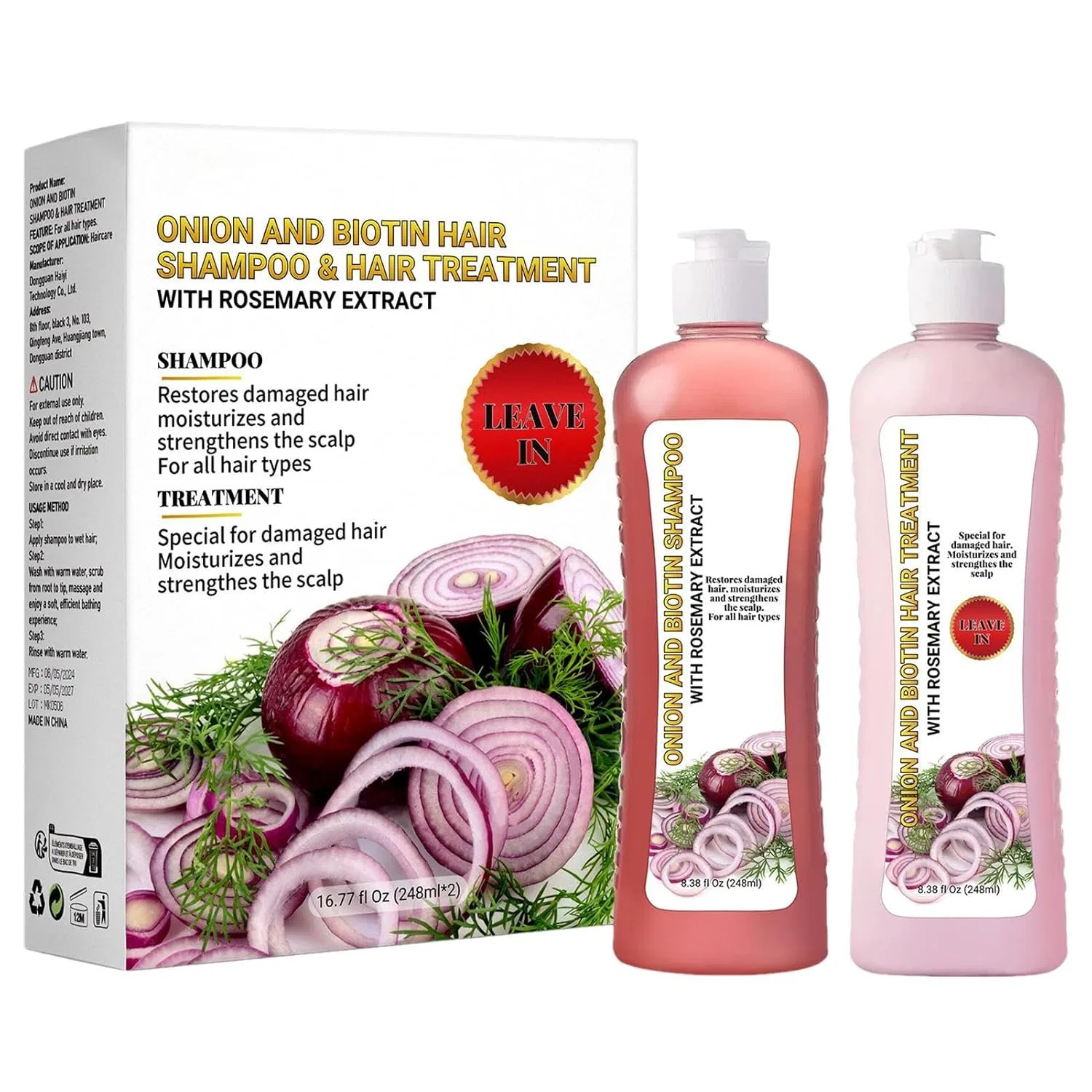 Шампунь Smooth Shine с луком, биотином и розмарином для роста волос Generisch