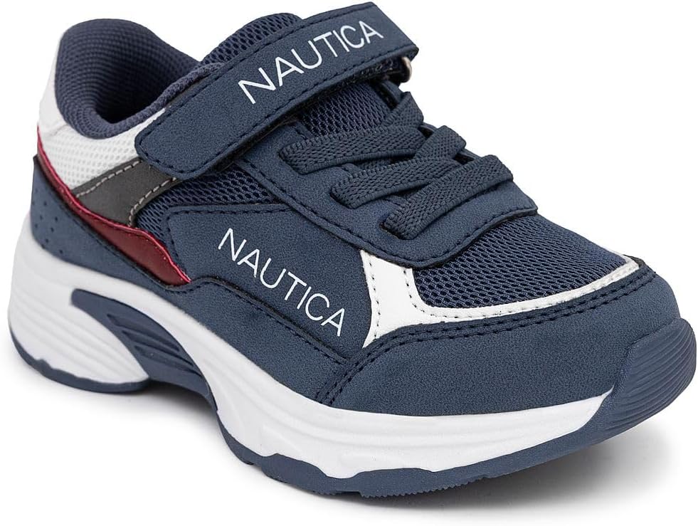 

Детские кроссовки Nautica с регулируемыми ремешками, Удобные повседневные кеды для мальчиков и девочек, малышей и маленьких детей, синий