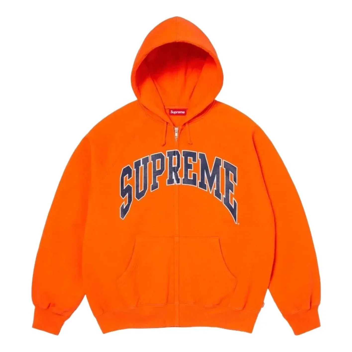 Толстовка Supreme SS26 Cracked Raglan Zip Up Hooded Sweatshirt 'Dark Orange' SUP-SS26-192-ORG, оранжевый