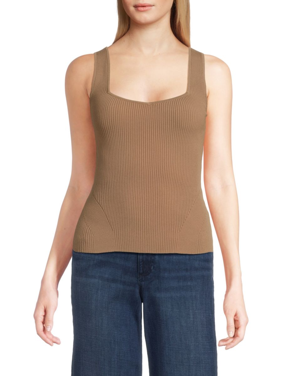

Майка-топ из трикотажа Asher Rib Knit rag & bone, цвет Light Brown