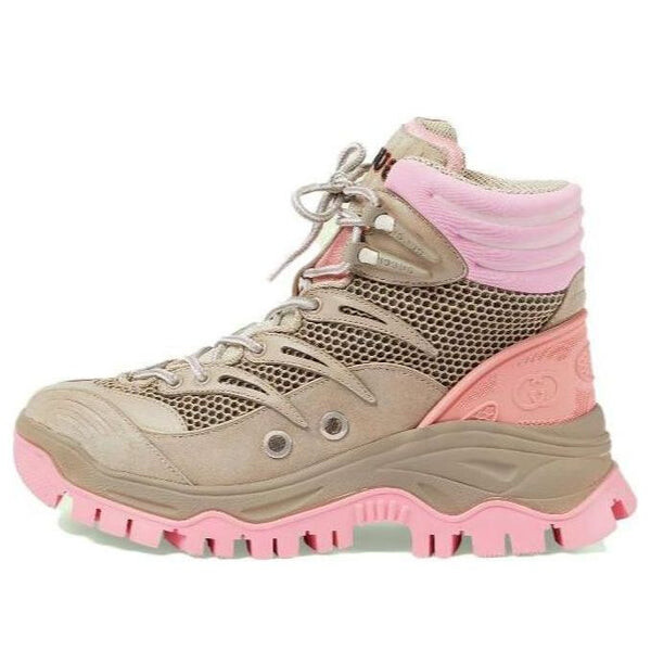 Кроссовки lace-up ankle boot 'beige pink' Gucci, бежевый