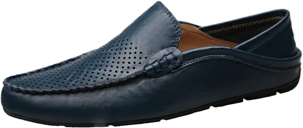 

Мужские лоферы Maylrvjv, слипоны, повседневные кожаные туфли, удобные мягкие гибкие обувь, на плоской подошве, синий