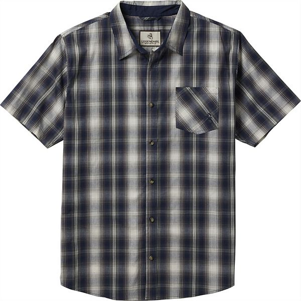 

Мужская поплиновая рубашка с коротким рукавом Legendary Whitetails, Navy Outback Plaid