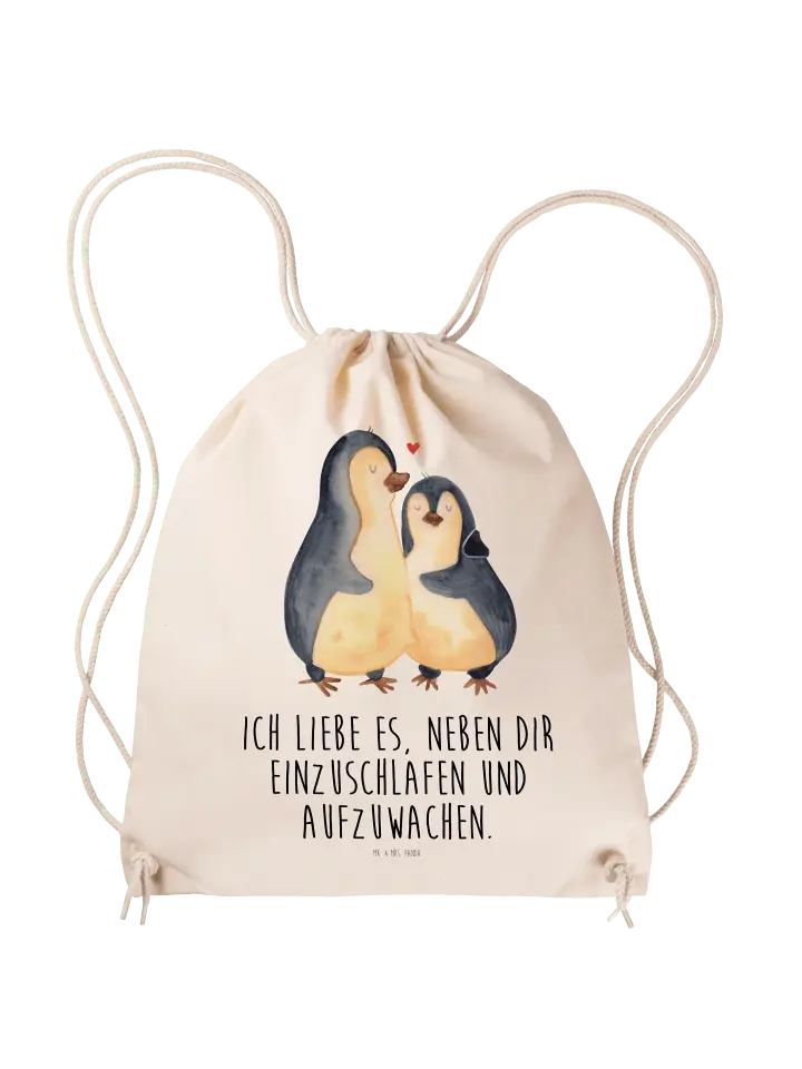 

Спортивная сумка Mr & Mrs Panda Sportbeutel Pinguine Einschlafen, кремовый