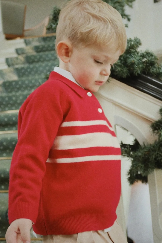 

Детский шерстяной свитер BASI POLO Konges Sløjd, красный