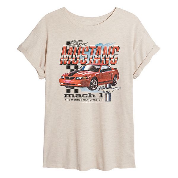 

Футболка Juniors' Ford 2003 Mustang Race Distressed Oversized Licensed Character, Beige