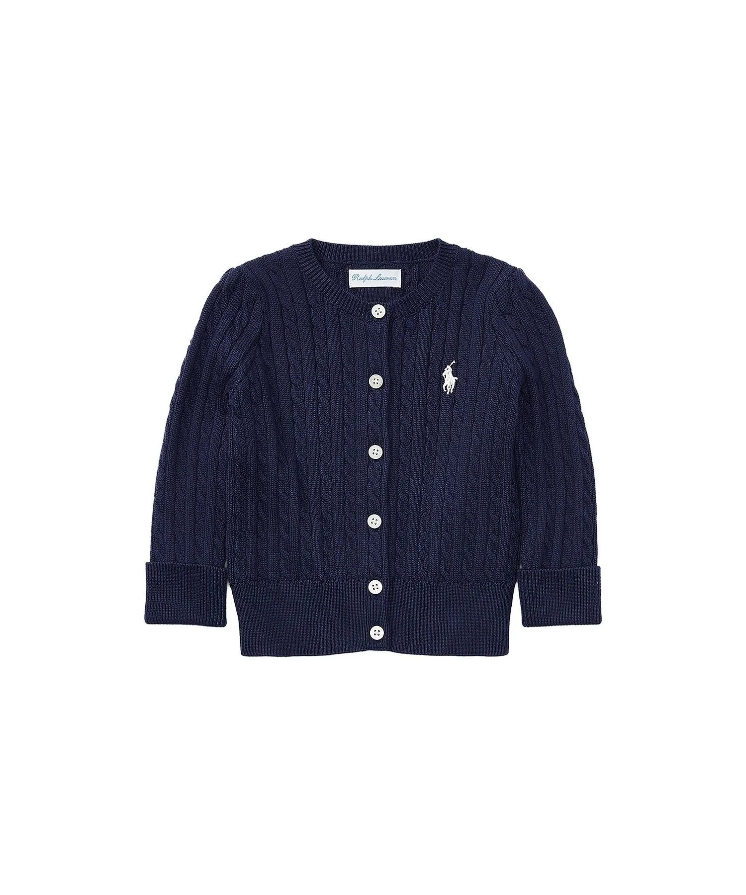 Детский хлопковый кардиган крупной вязки Polo Ralph Lauren, 410 Navy