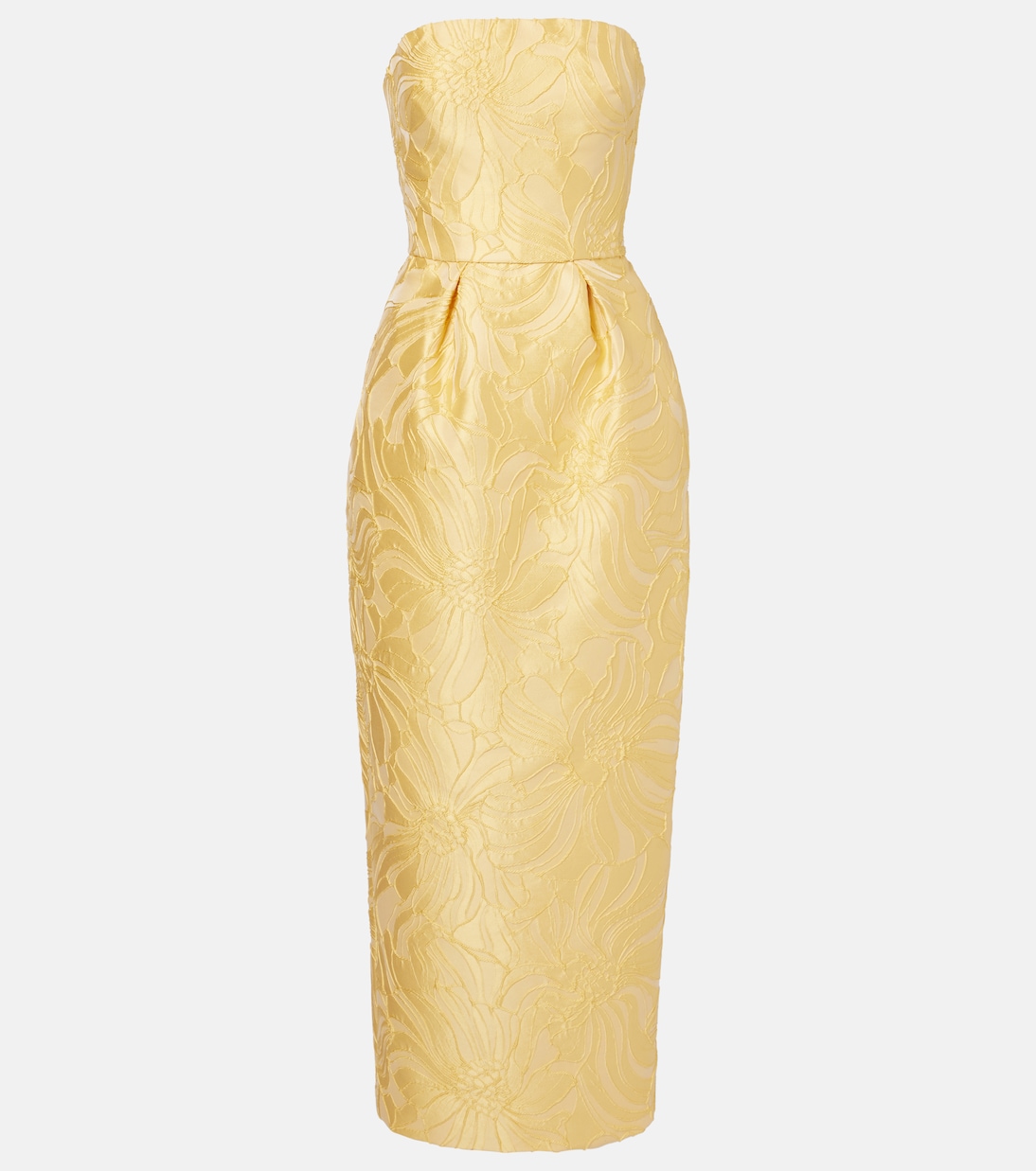 

Коктейльное платье с цветочным жаккардом Monique Lhuillier, Lemon Drop