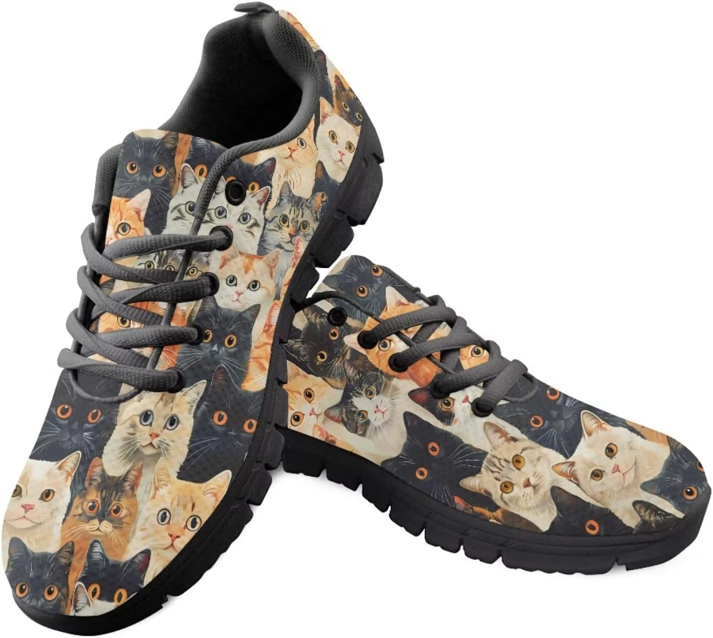 

Мужские удобные кроссовки для ходьбы PinUp Angel с забавным рисунком, дышащей сетчатой вставкой, Funny Cats