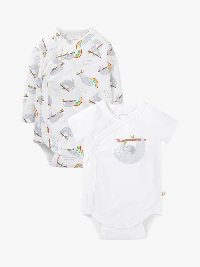 

Боди baby shay из органического хлопка сонные ленивцы Frugi, цвет Soft White/Multi