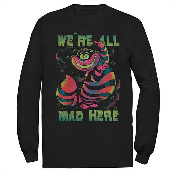 

Футболка с длинным рукавом Big & tall с принтом неонового Чеширского кота из "Алисы в стране чудес" Licensed Character