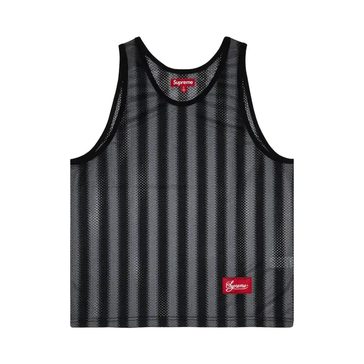 Майка Supreme Stripe Mesh Tank Top, черный
